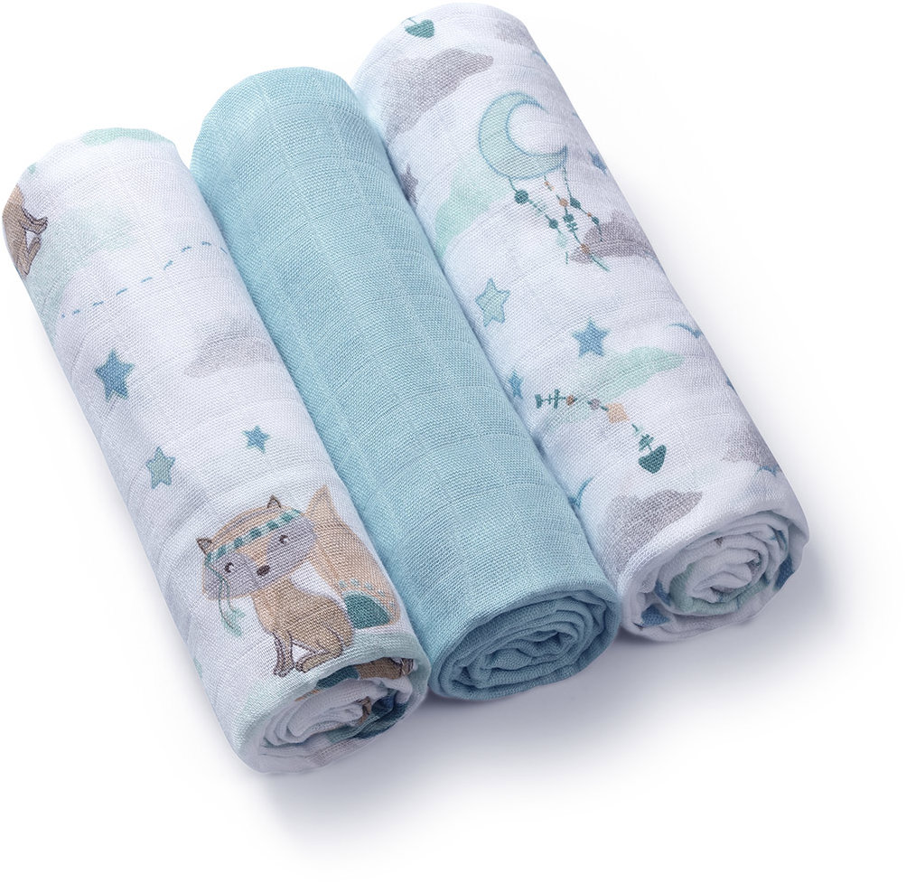 BabyOno Bambusové plienky modré 3 ks