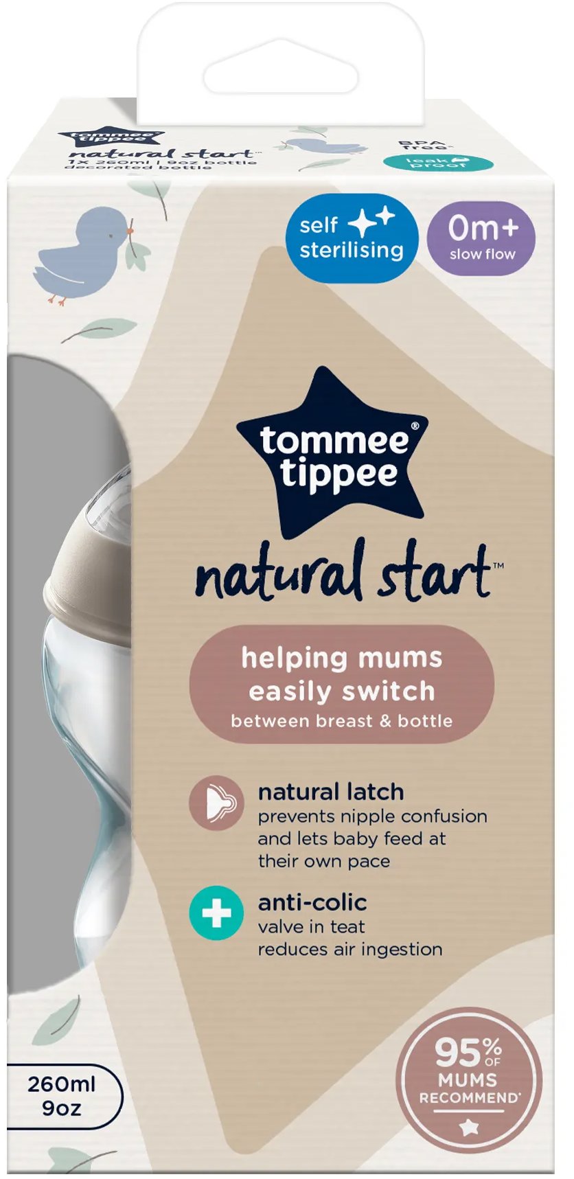Tommee Tippee Natural Start 260 ml, 0m+