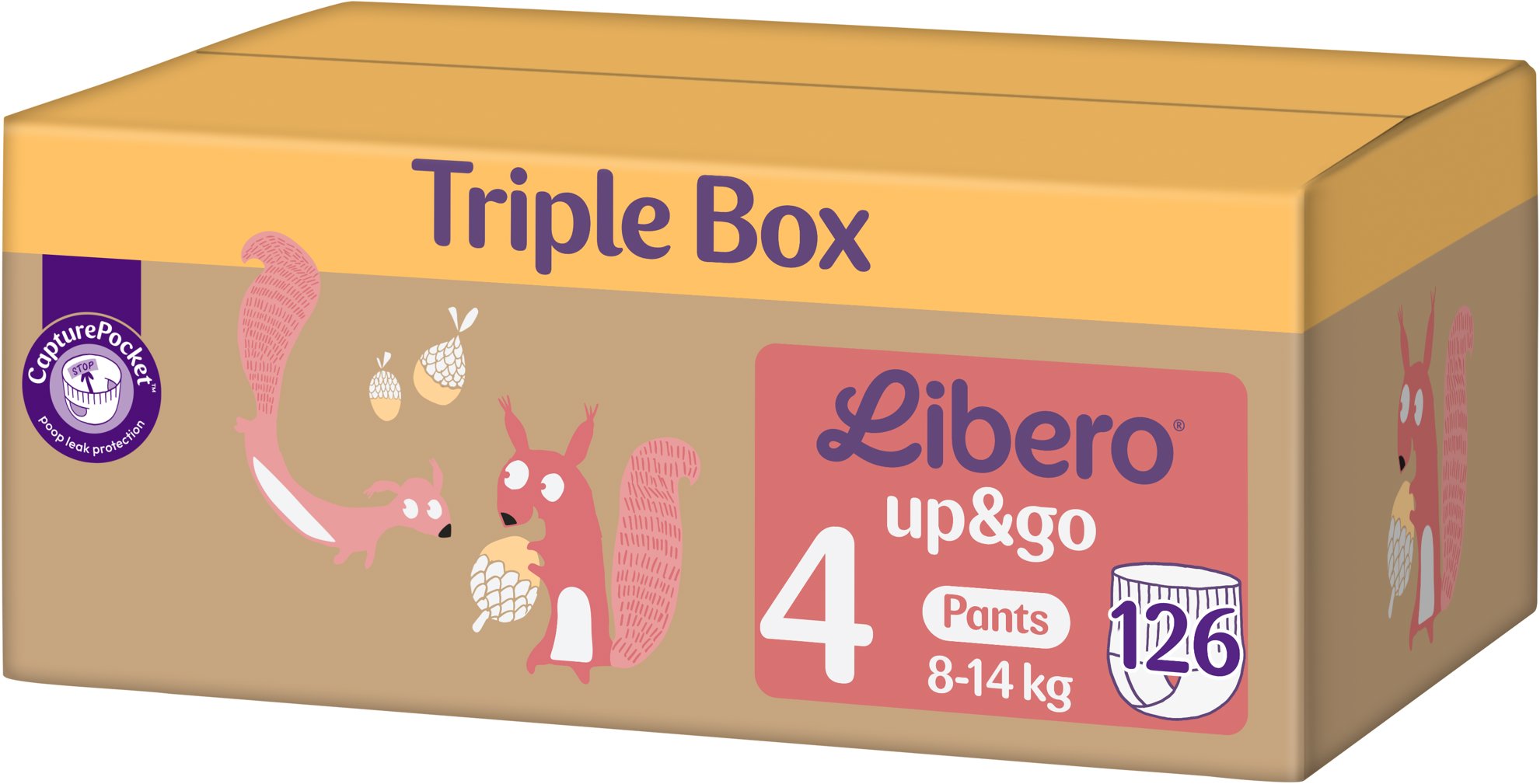 Libero Up & Go Triple Box veľkosť 4 (126 ks)