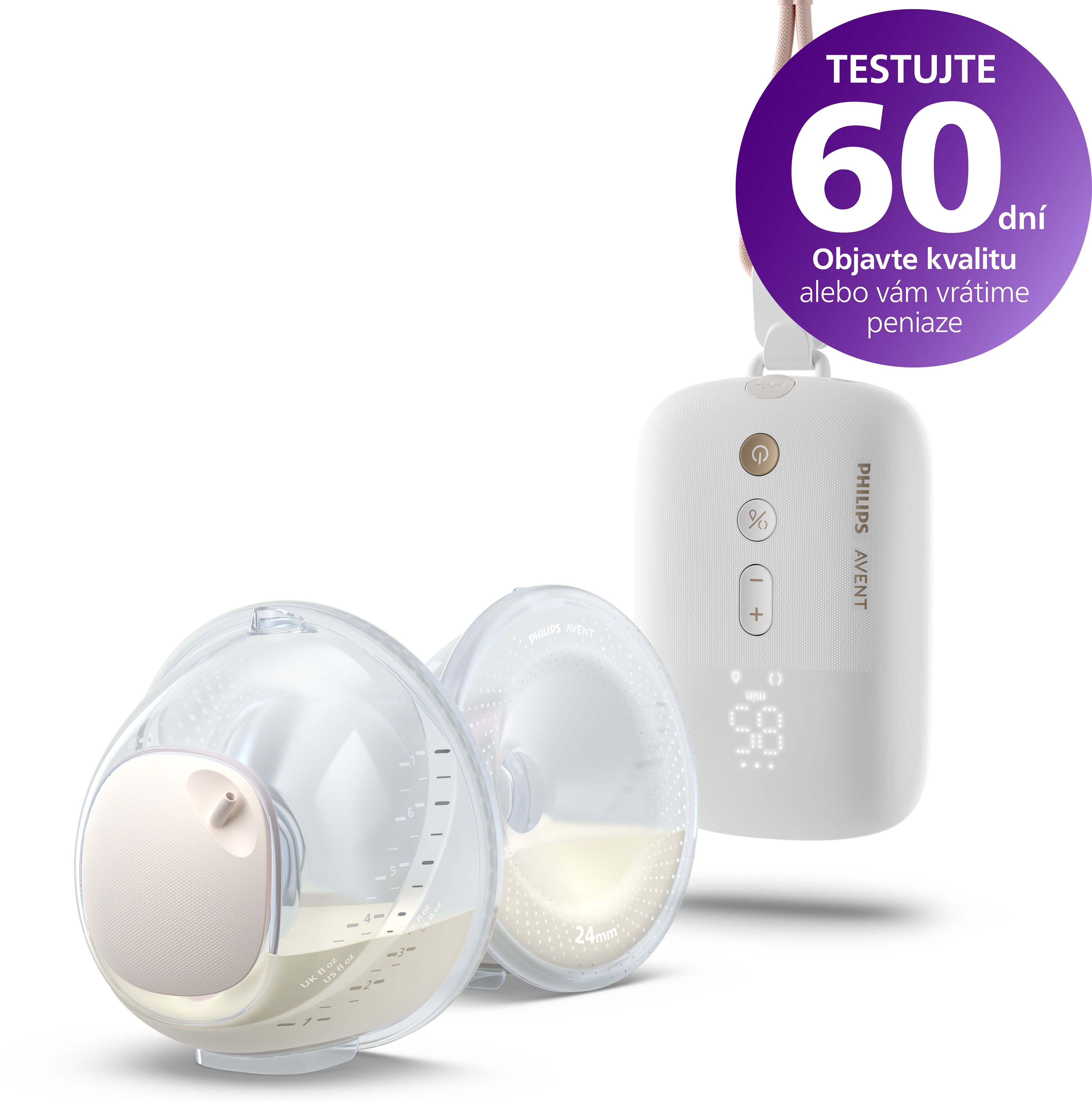 Dvojitá elektrická odsávačka materského mlieka Philips Avent Hands-Free Premium Plus SCF532/11