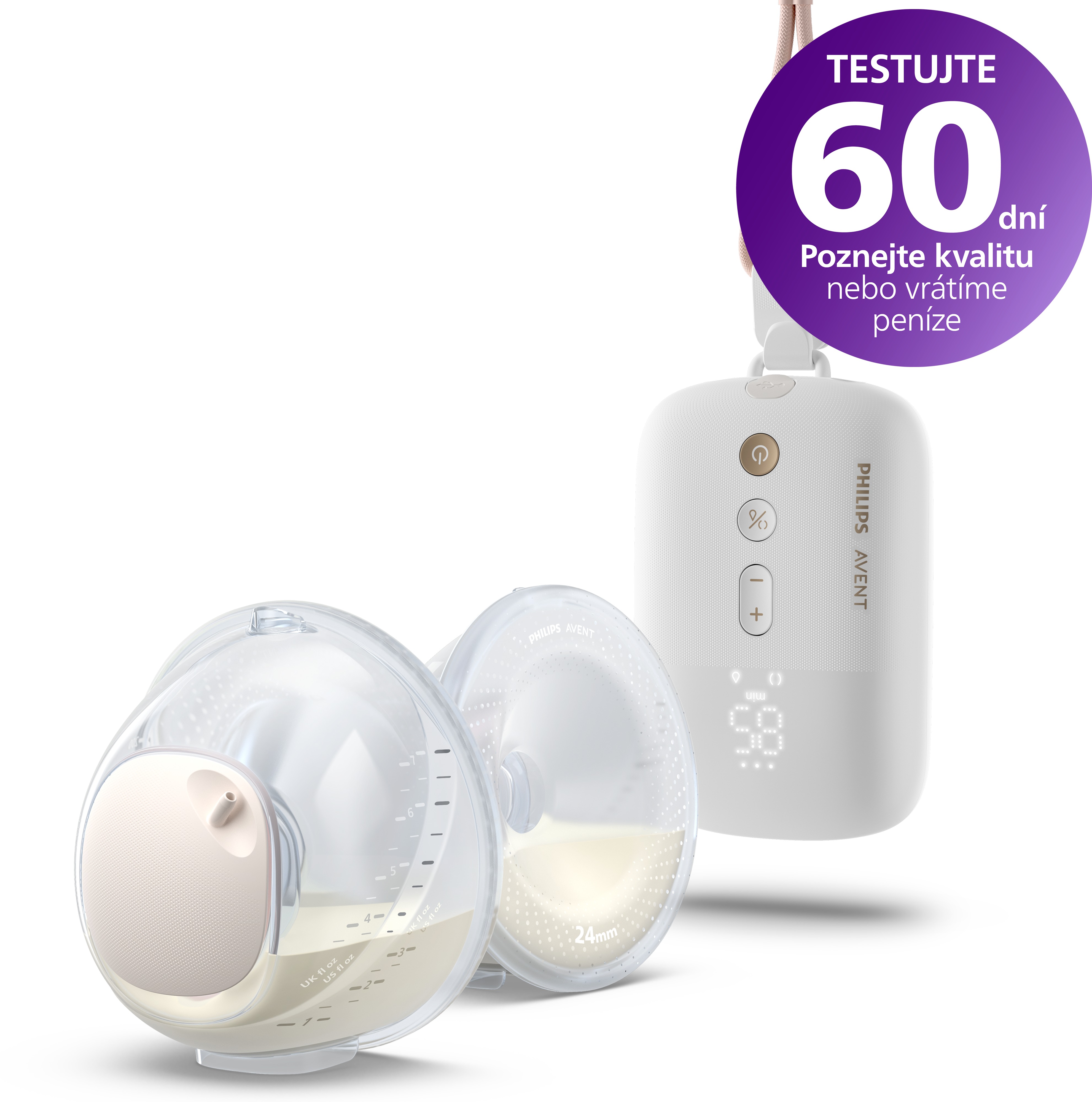 Dvojitá elektrická odsávačka materského mlieka Philips Avent Hands-Free Premium Plus SCF532/11