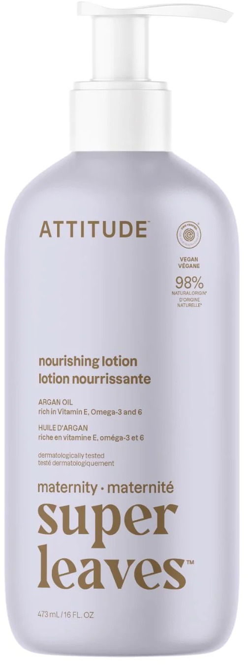 ATTITUDE Super Leaves Maternity vyživujúce telové mlieko nielen pre tehotné s arganom, 473 ml