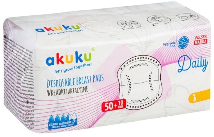 AKUKU Laktačné prsné vložky 60 ks