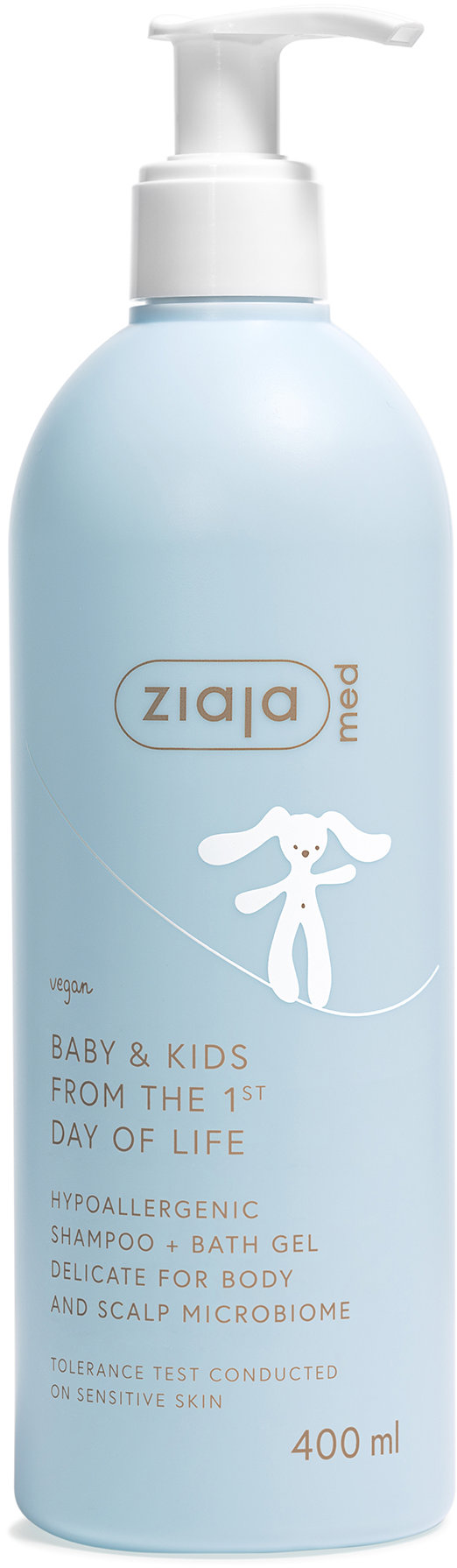 ZIAJA Med Baby & Kids Hypoalergénny šampón a kúpeľový gél 2 v 1 400 ml