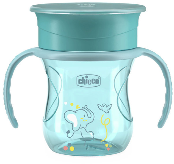 CHICCO Hrnček 360 Perfect X s držadlami 200 ml, teal