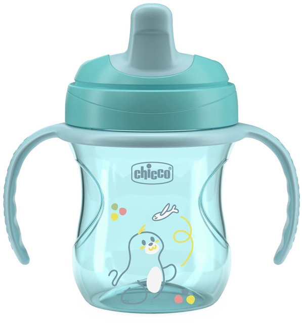 CHICCO Hrnček Training s držadlami 200 ml, teal