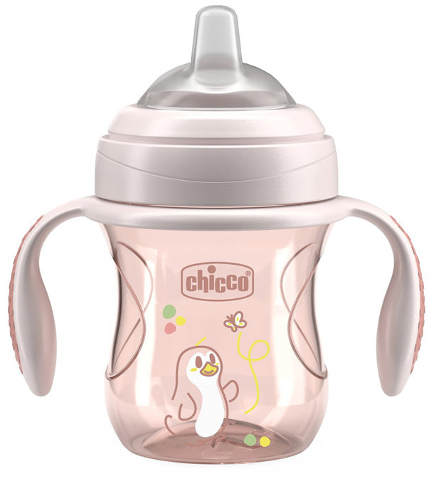 CHICCO Hrnček Transition vzdelávací s držadlami 200 ml, pink
