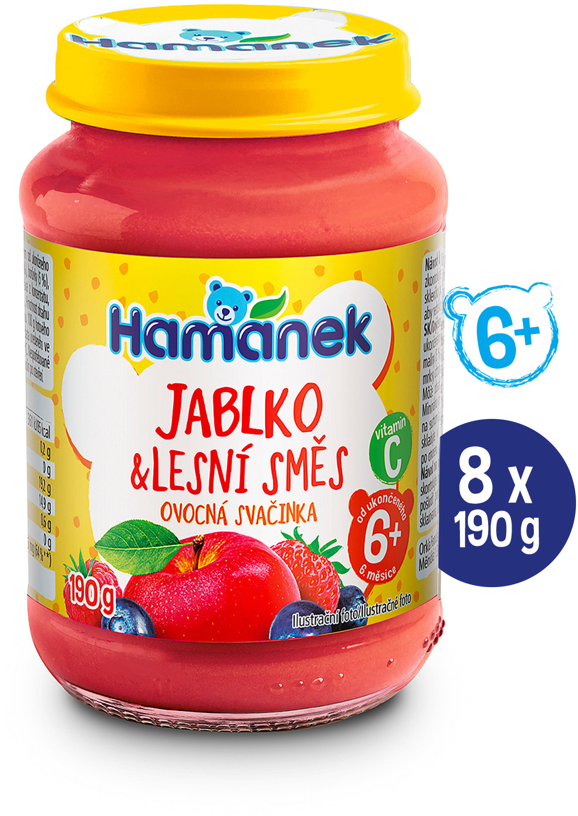 Hamánek Jablko & lesná zmes 8× 190 g