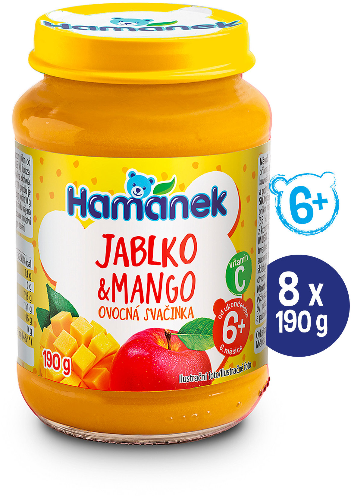 HAMÁNEK Jablko & Mango 8× 190 g