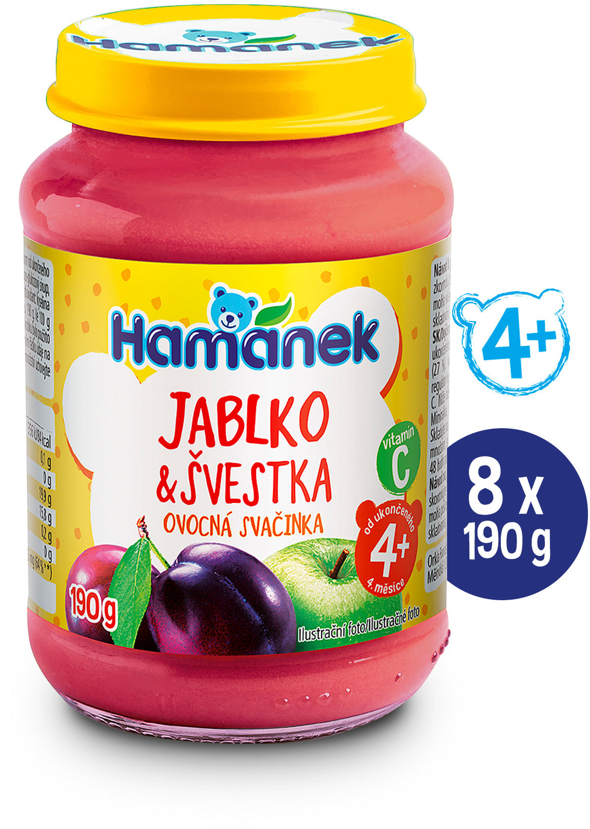 HAMÁNEK Slivka & Jablko 8× 190 g