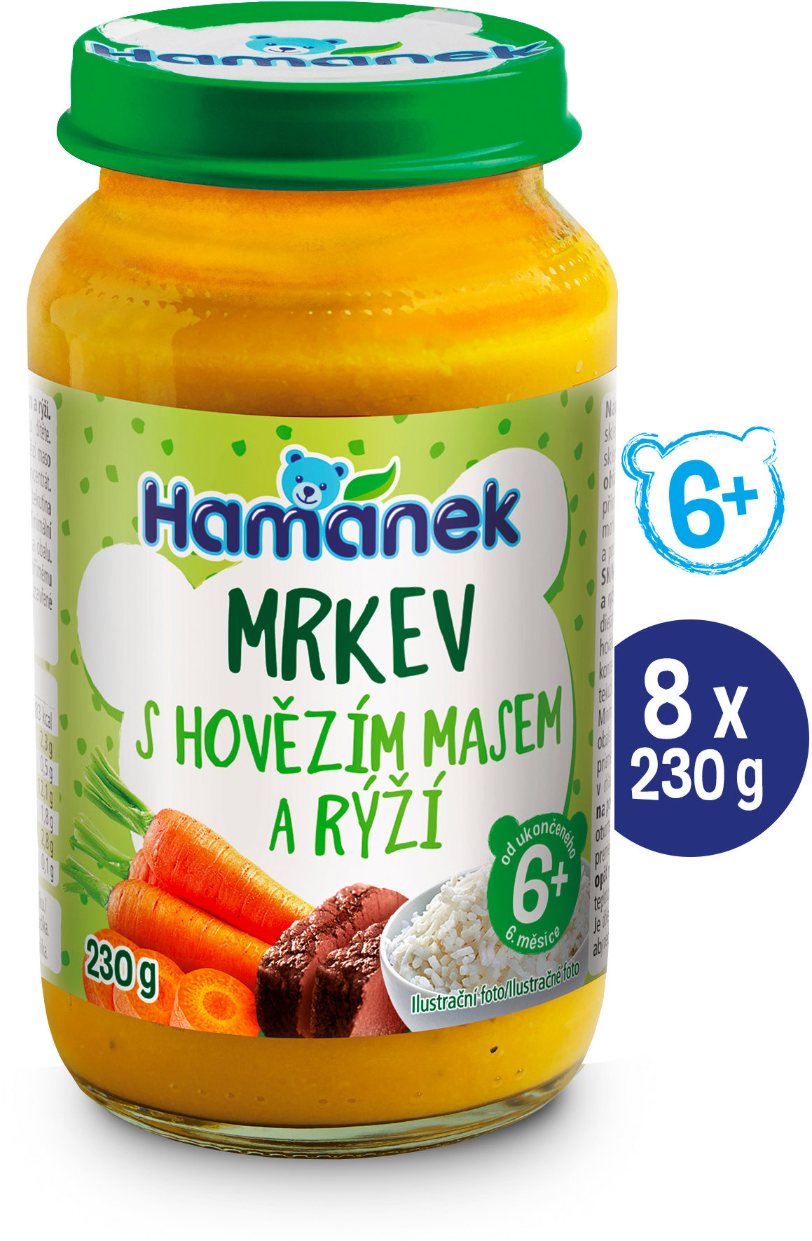 HAMÁNEK Mrkva s hovädzím mäsom a ryžou 8× 230 g
