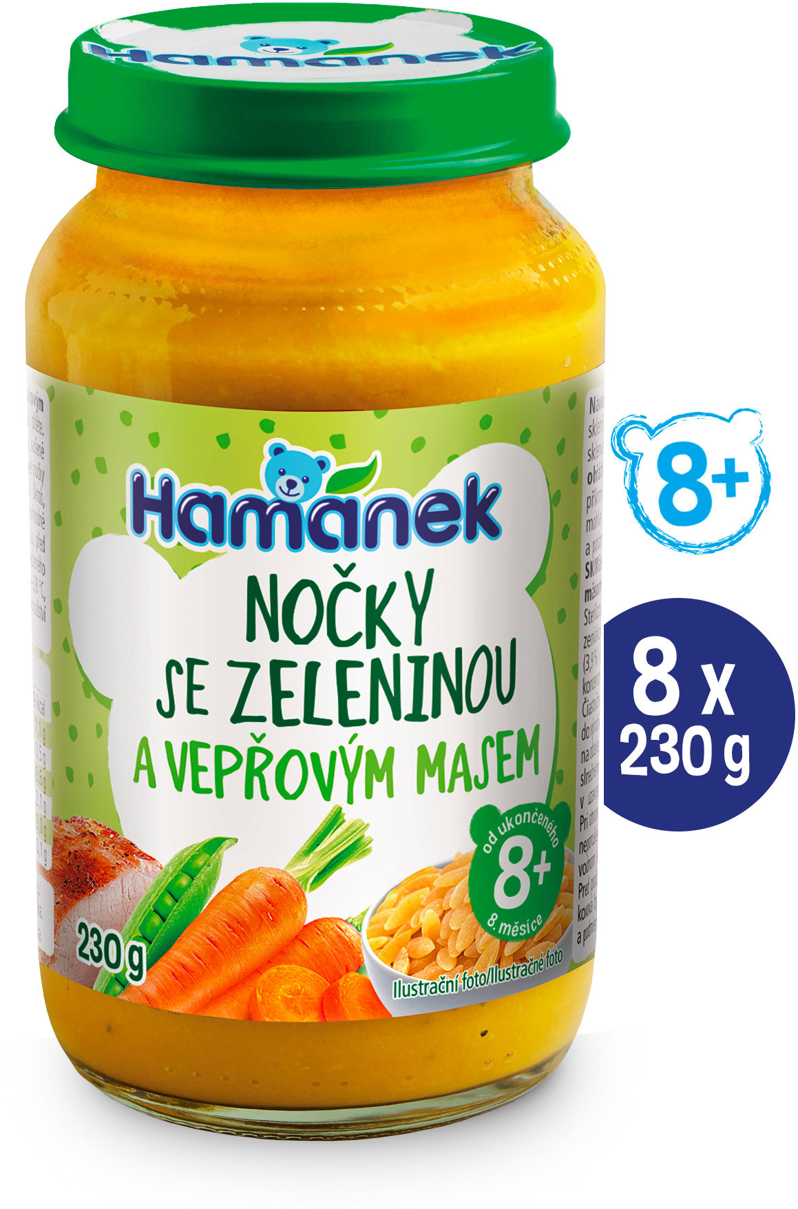 HAMÁNEK Noky so zeleninou a bravčovým mäsom 8× 230 g