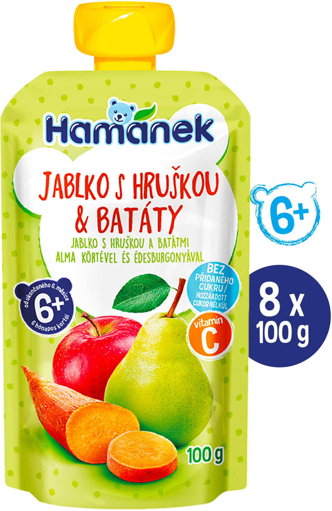 HAMÁNEK Jablko, hruška a bataty 8× 100 g