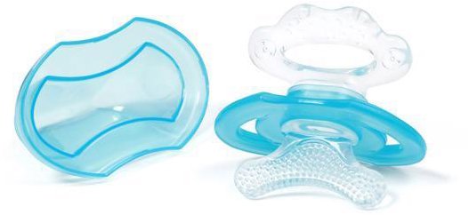 BabyOno Silikónové bez BPA v tvare cumlíka s krytom modré 3 m+
