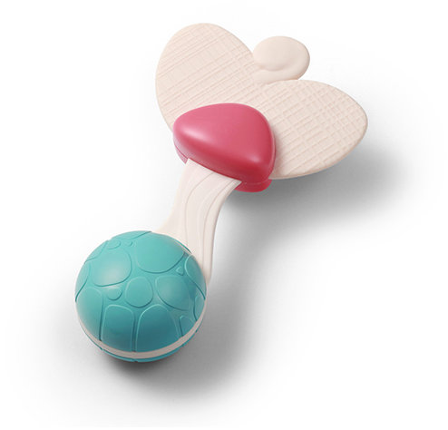 BabyOno Hrkálka s hryzadlom Heart 3 m+