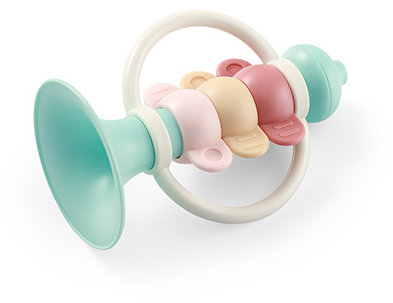 BabyOno Hrkálka s hryzadlom Trumpet 0 m+