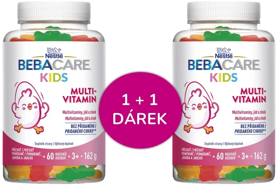 NESTLÉ Bebacare Kids Gummies Multivitamin 2× 60 ks