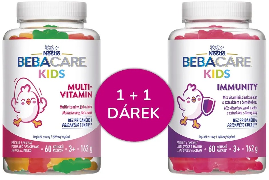 NESTLÉ Bebacare Kids Gummies Multivitamin 60 ks + Immunity 60 ks