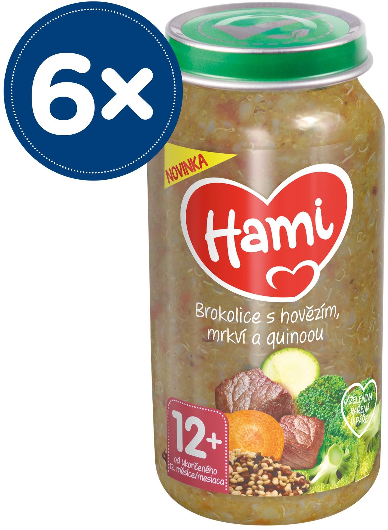 HAMI Brokolica s hovädzím, mrkvou a quinoou 6× 250 g