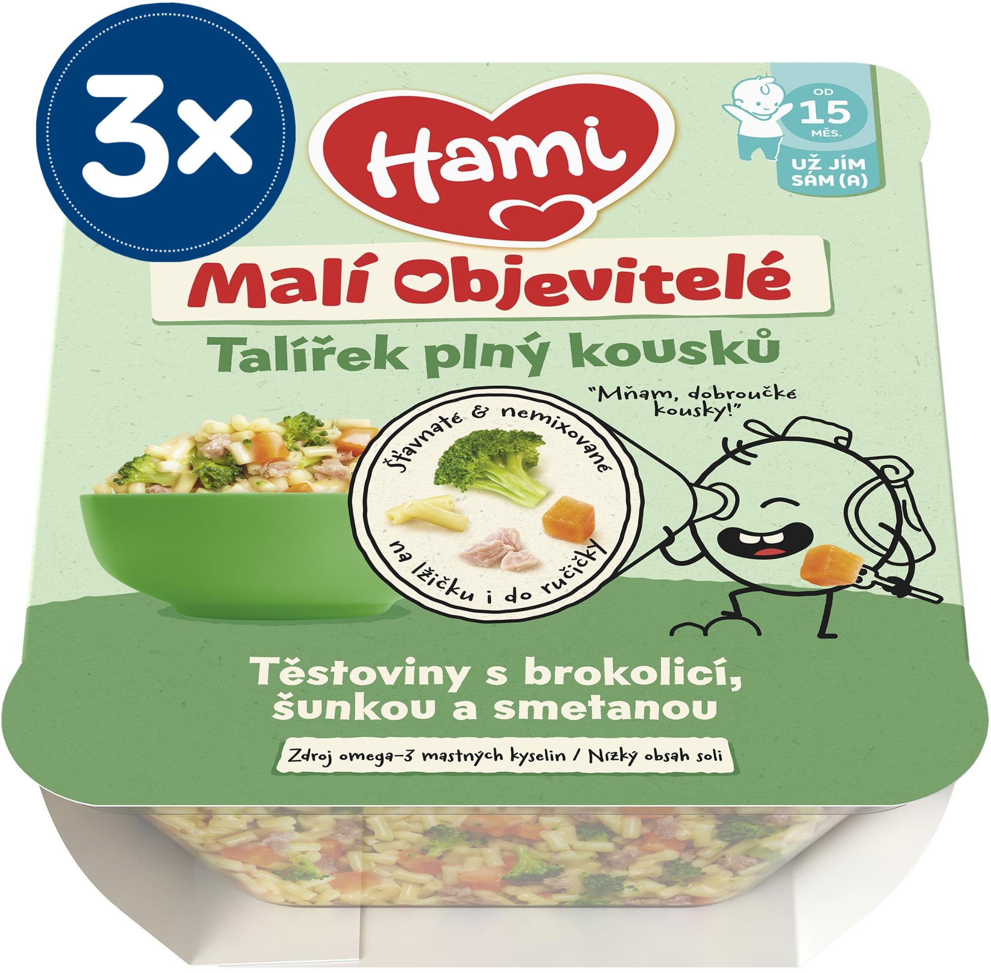 HAMI Cestoviny s brokolicou, šunkou a smotanou 3× 200 g