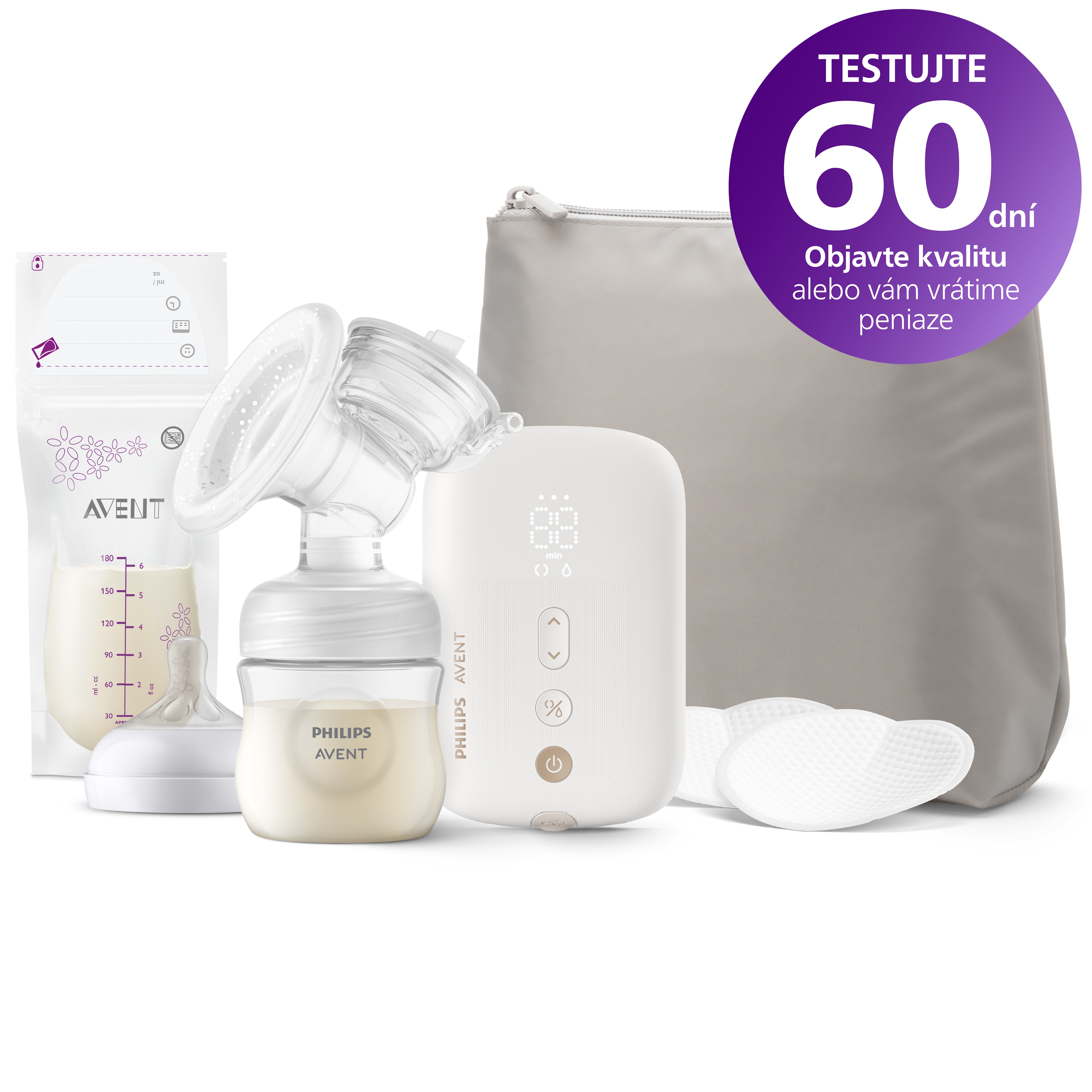 Philips AVENT elektrická odsávačka SCF396/31 + darček jednorazové prsné vložky 100 ks