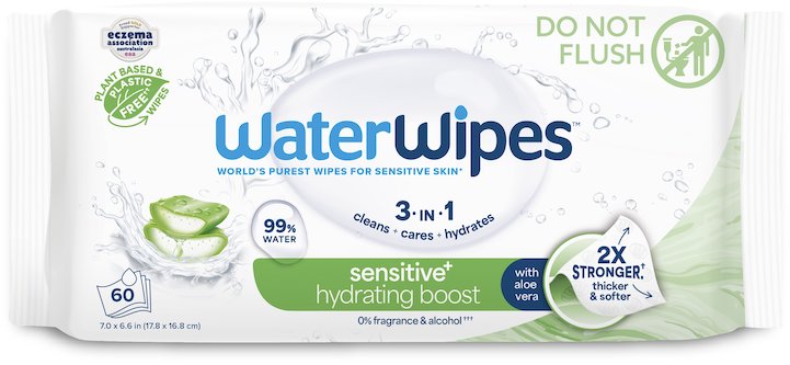 WATERWIPES Hydrating bez obsahu plastov 60 ks