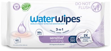 WATERWIPES Soothing bez obsahu plastov 360 ks (6× 60 ks)