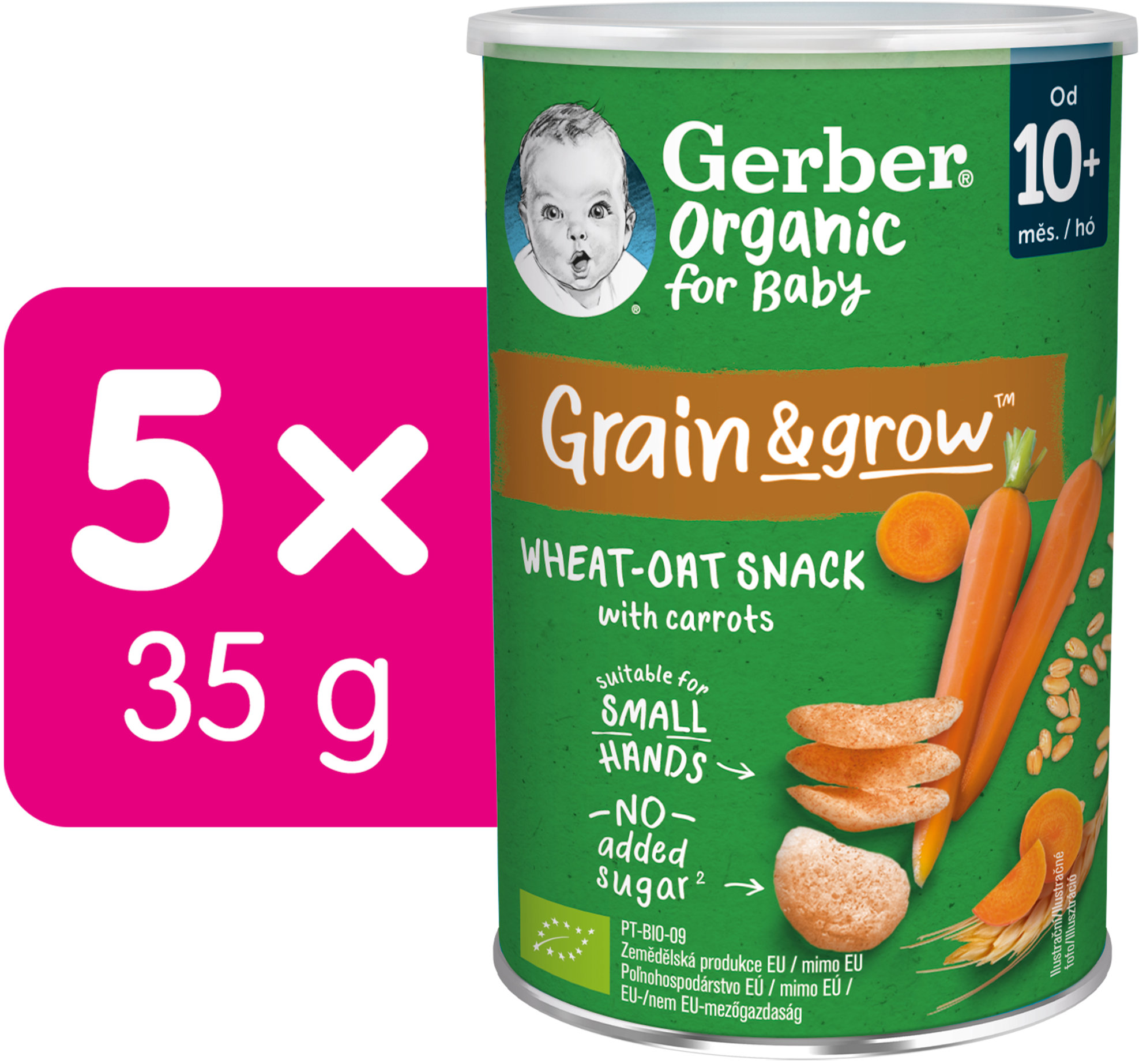 GERBER Organic chrumky s mrkvou 5× 35 g