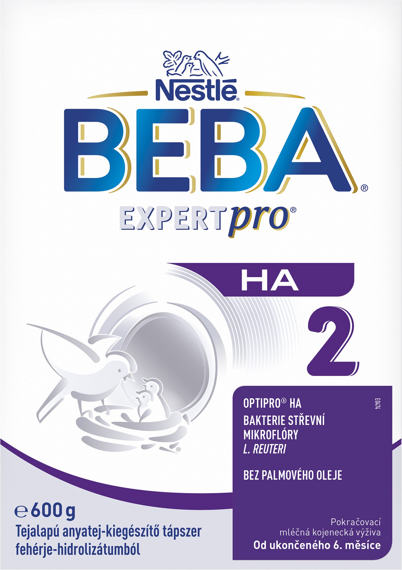 BEBA EXPERTpro HA 2, s baktériami mliečneho kvasenia L. reuteri a upravenou bielkovinou, 600 g
