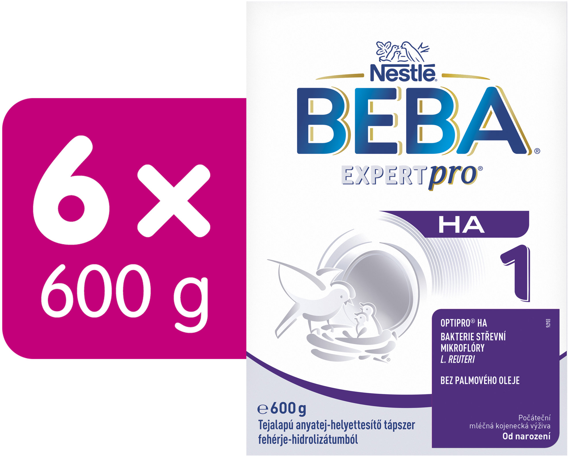 BEBA EXPERTpro HA 1, dojčenská výživa od narodenia, 6× 600 g