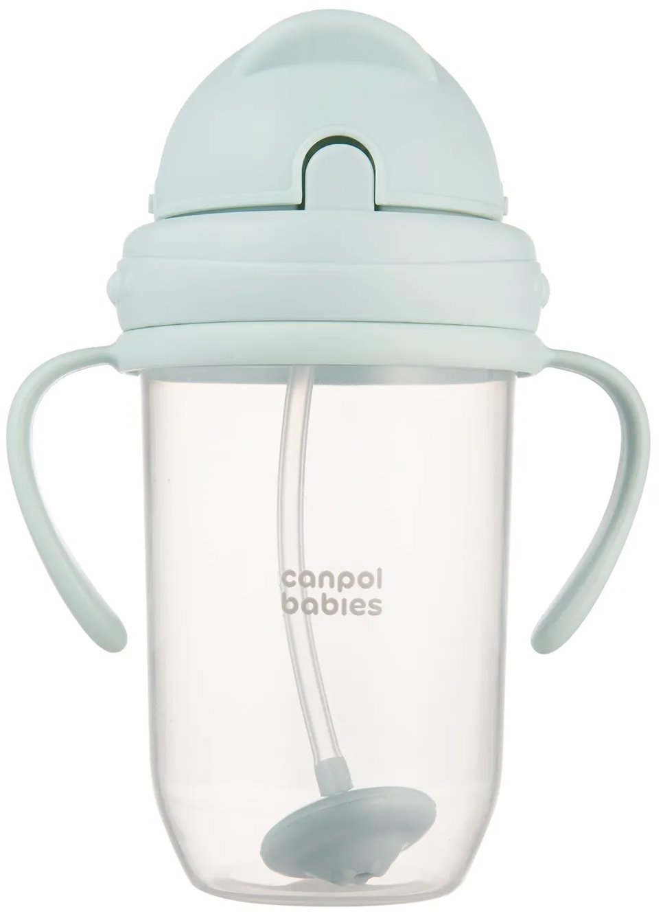 Canpol babies nevylievací hrnček so slamkou a závažím zelený 270 ml