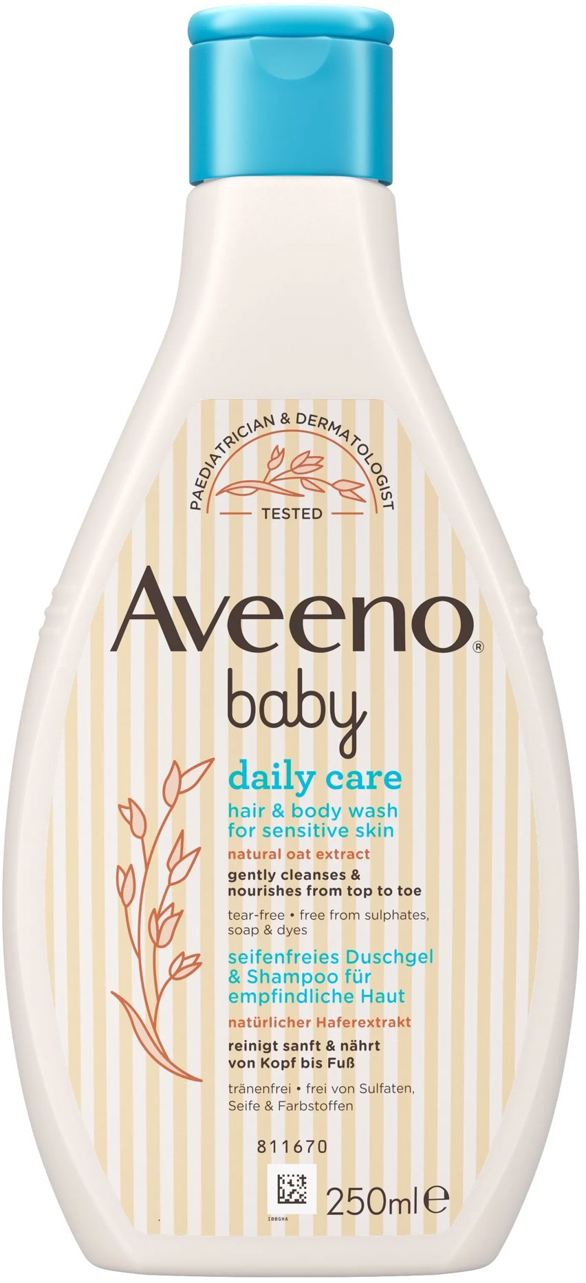 AVEENO Baby Daily Care Umývací gél na telo a vlásky 250 ml