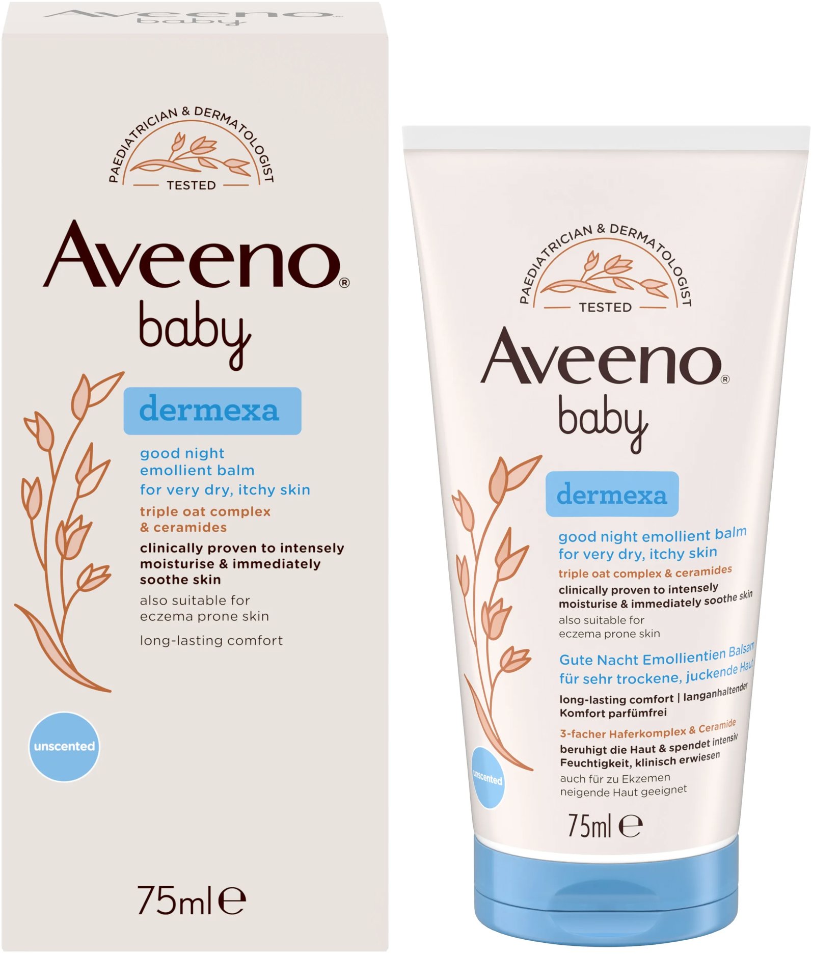 AVEENO Baby Dermexa Emolienčný balzam na dobrú noc 75 ml