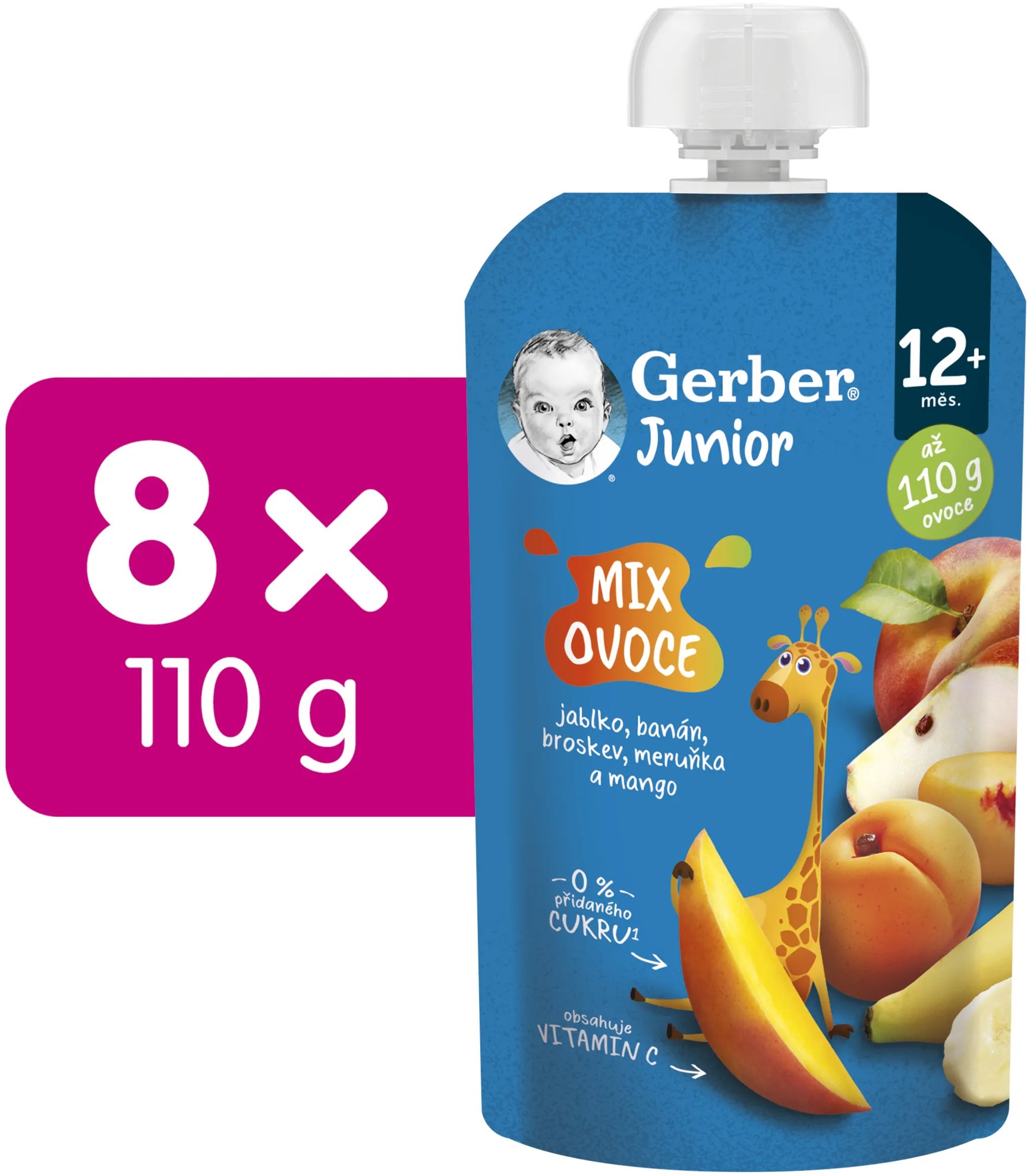 GERBER Junior kapsička Mix ovocia 8× 110 g
