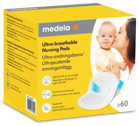 MEDELA prsné vložky jednorazové ultra priedušné 60 ks
