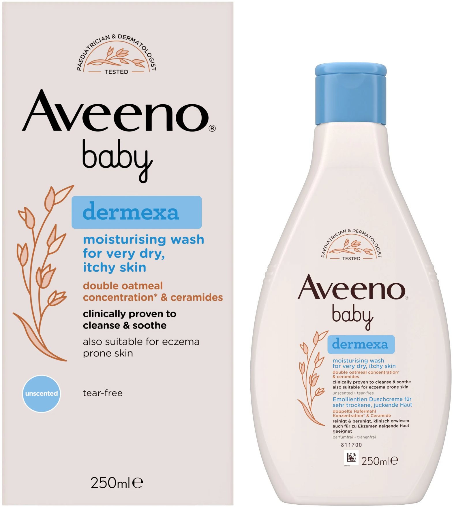 AVEENO Baby Dermexa Hydratačný umývací gél 250 ml
