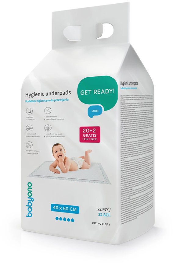 BabyOno hygienické podložky 40 × 60 cm, 22 ks