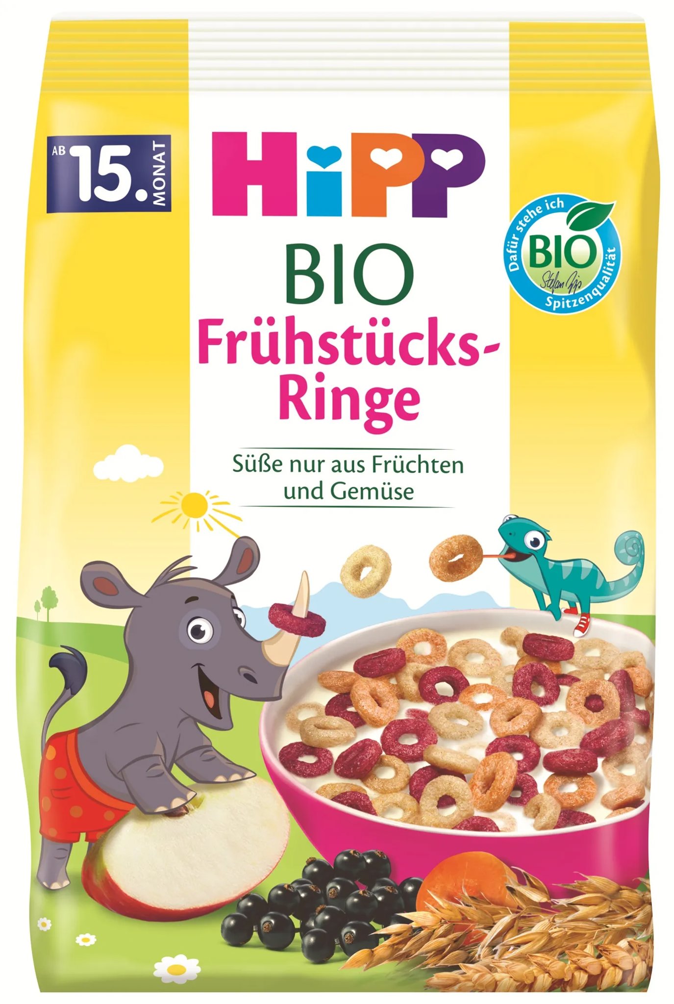 HiPP BIO Obilno-ovocné krúžky na raňajky, 120 g