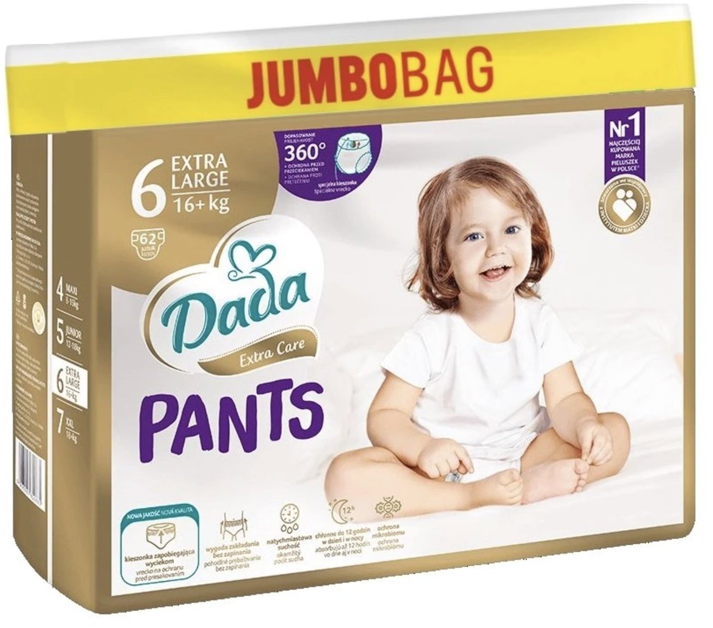 DADA Extra Care Jumbo Bag veľ. 6 (62 ks)