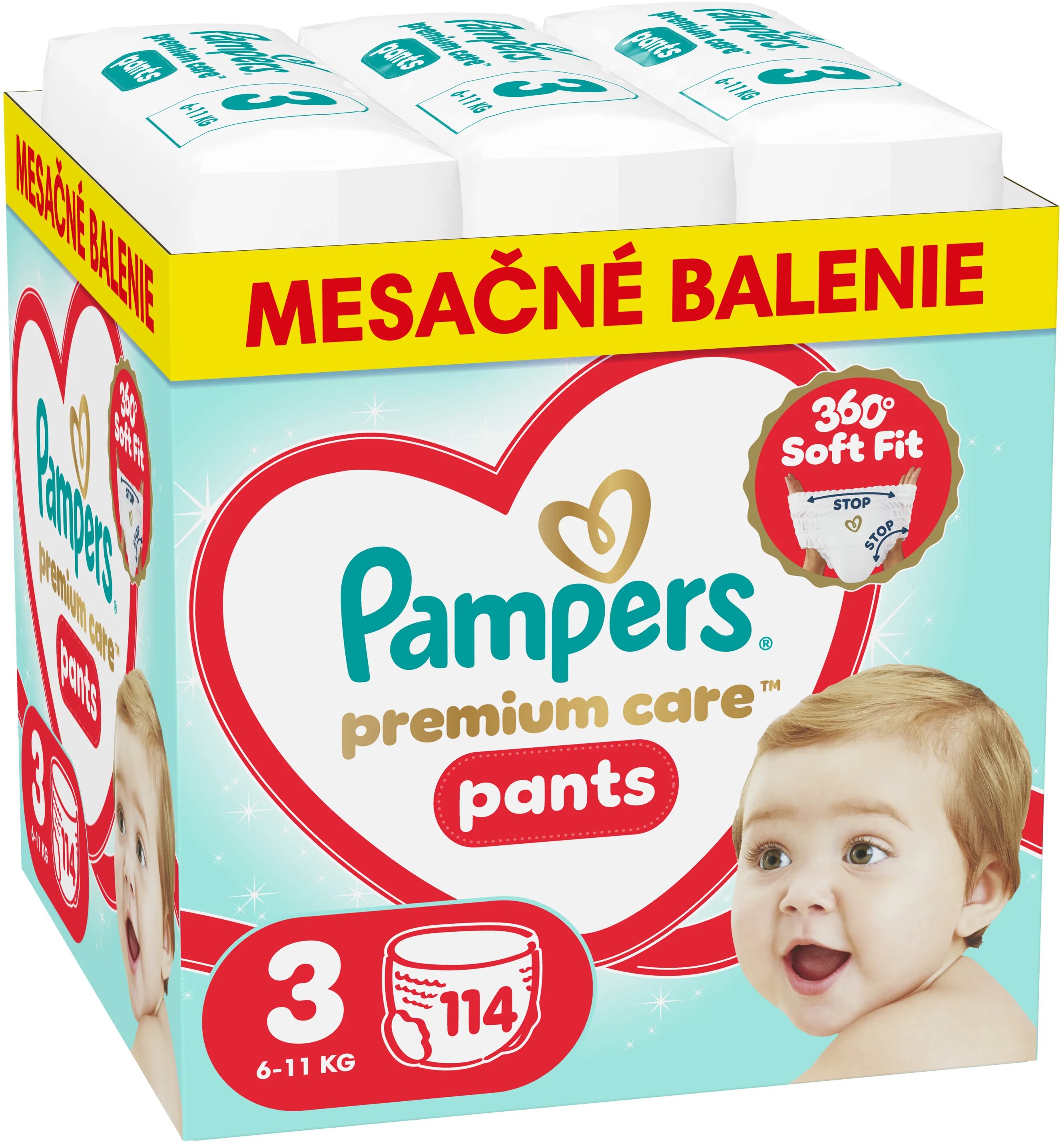 PAMPERS Premium Care Pants veľ. 3 (114 ks)