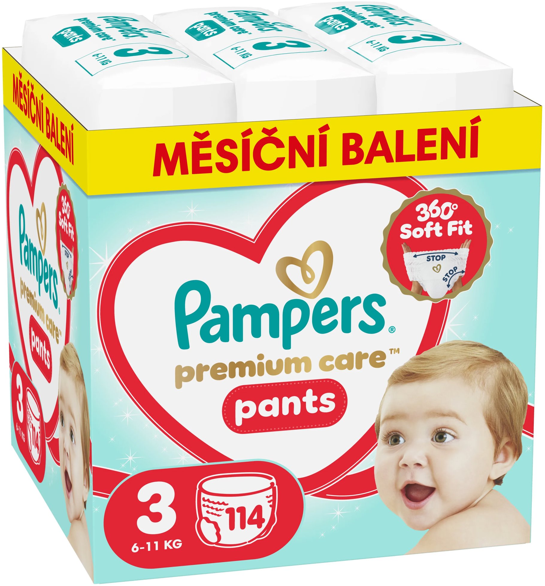 PAMPERS Premium Care Pants veľ. 3 (114 ks)