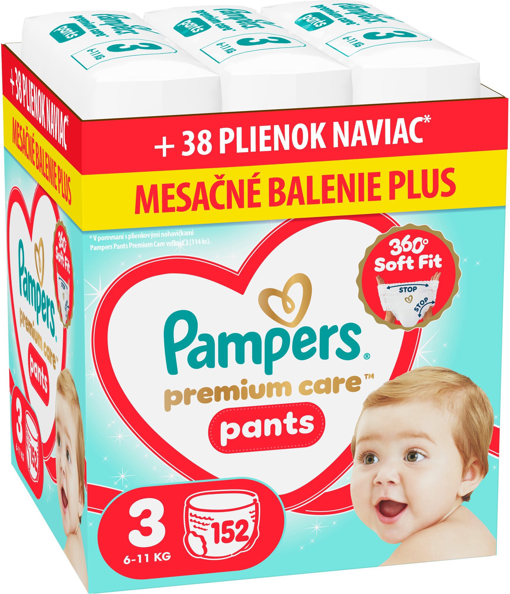 PAMPERS Premium Care Pants veľ. 3 (152 ks)