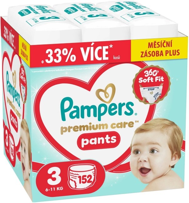 PAMPERS Premium Care Pants veľ. 3 (152 ks)