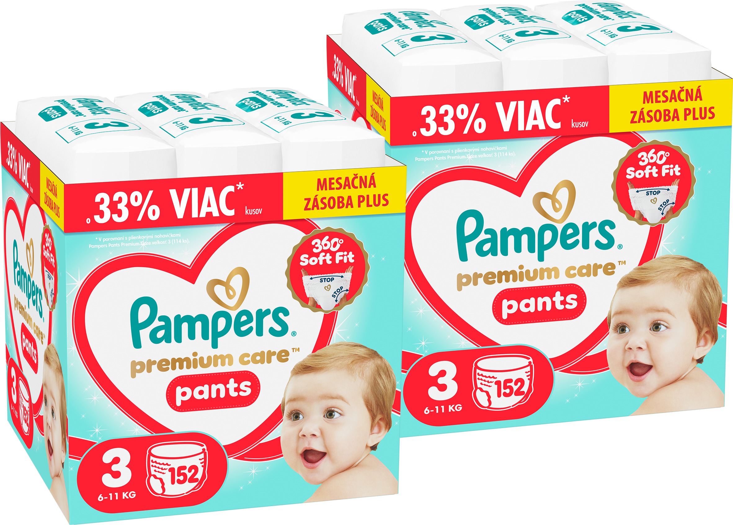 PAMPERS Premium Care Pants veľ. 3 (304 ks)