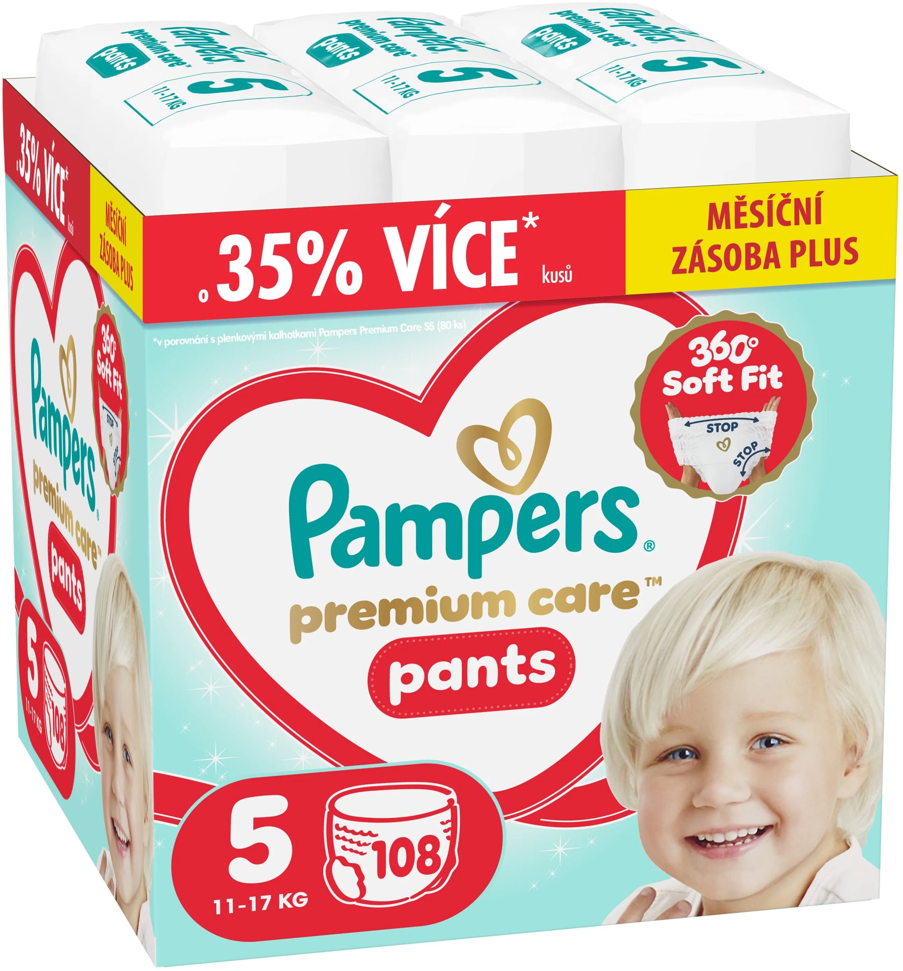 PAMPERS Premium Care Pants veľ. 5 (108 ks)