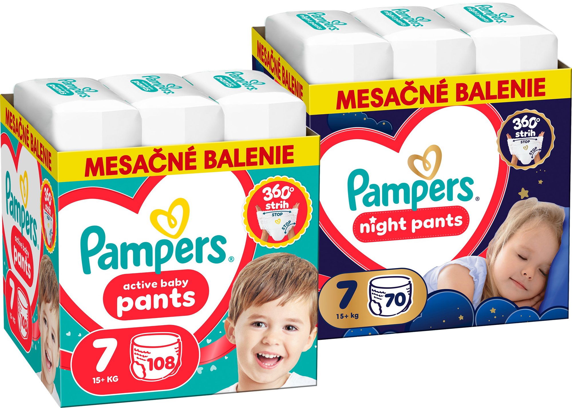 PAMPERS Pants Night veľ. 7 (70 ks) + PAMPERS Pants veľ. 7 (108 ks)