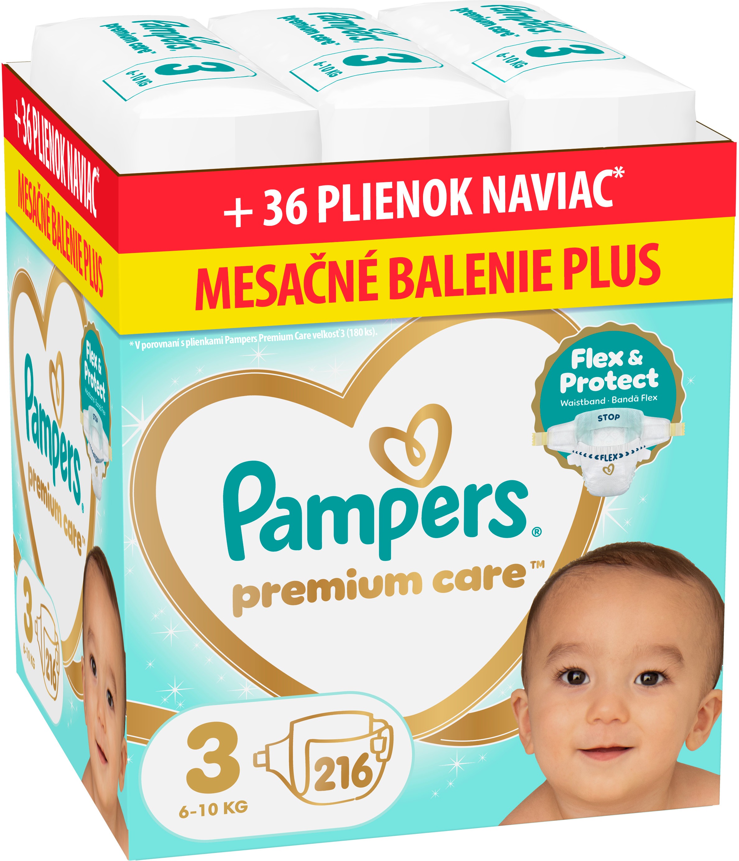 PAMPERS Premium Care veľ. 3 (216 ks)