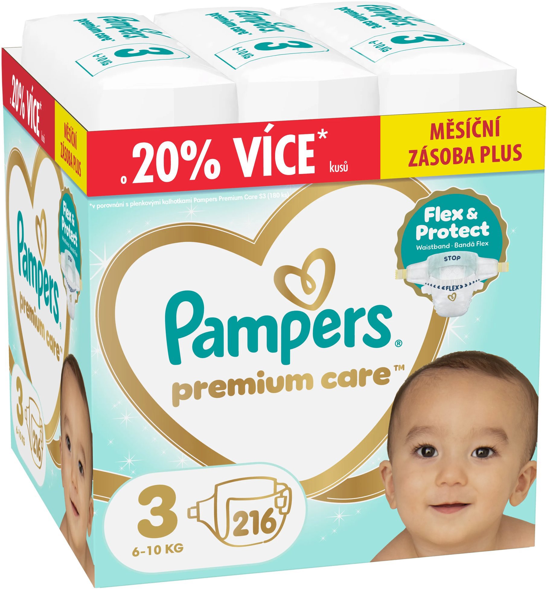 PAMPERS Premium Care veľ. 3 (216 ks)