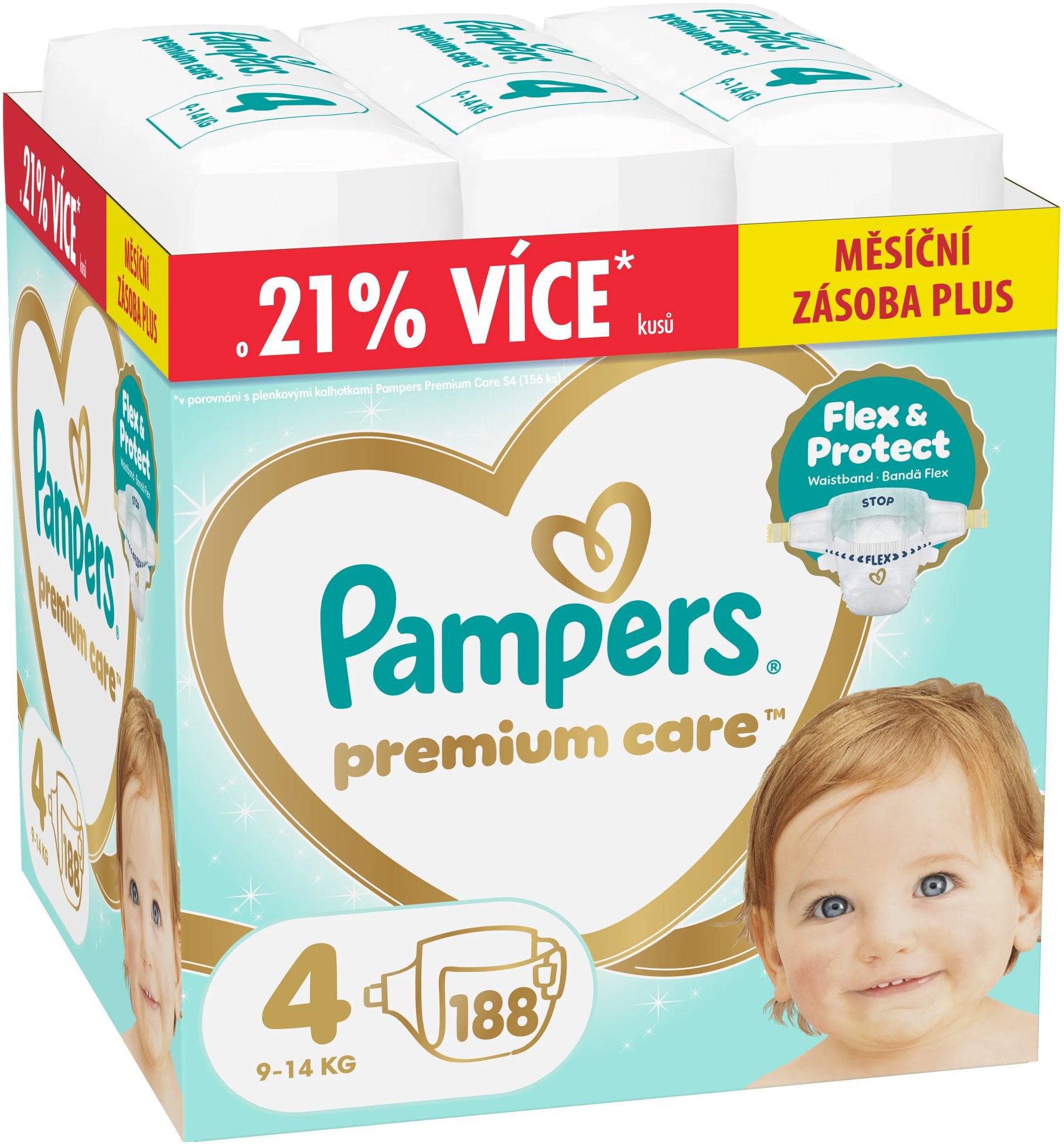 PAMPERS Premium Care veľ. 4 (188 ks)