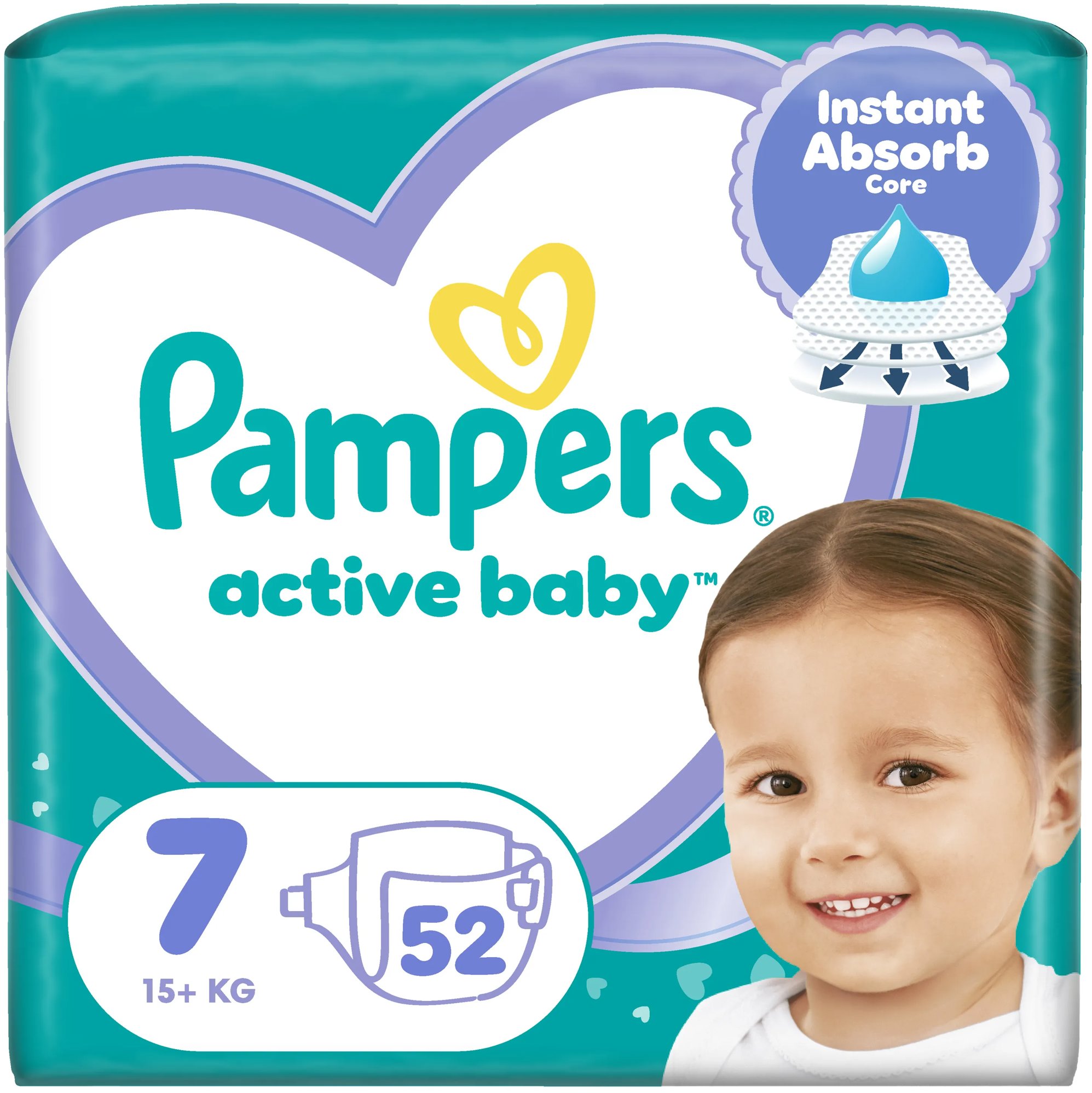 PAMPERS Active Baby veľ. 7 (52 ks)